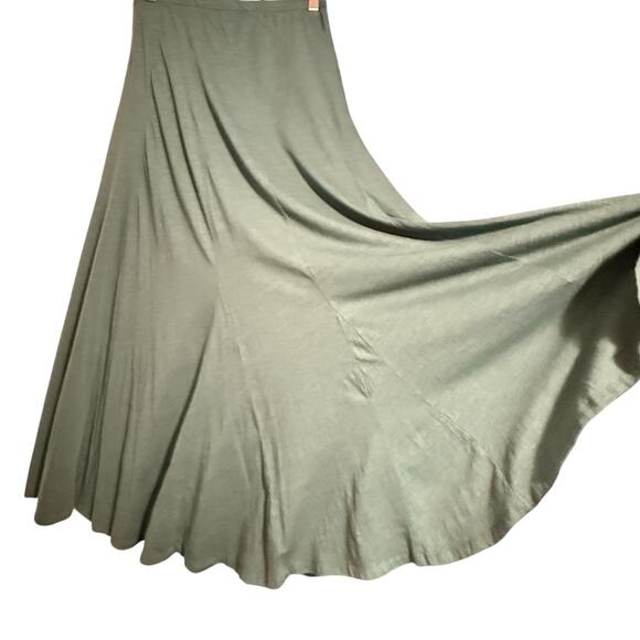 Garnet Hill Teal Full Maxi Skirt Womens SIZE SMALL Stretchy Flowy Cottage Long - Picture 7 of 7